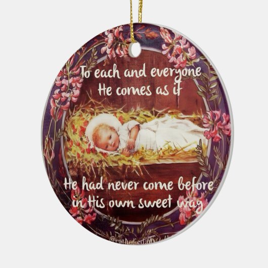 Baby Jesus im manger Round Ornament (Links)