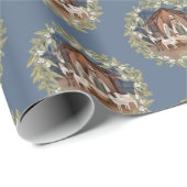 Baby Jesus in der Krippe des Mangers Geschenkpapier (Rolleneckpunkt)