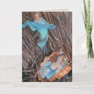BABY JESUS in der Krippe geboren Weihnachten Lukas Dankeskarte