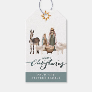 Baby Jesus in der Krippe Gift Tags Geschenkanhänger