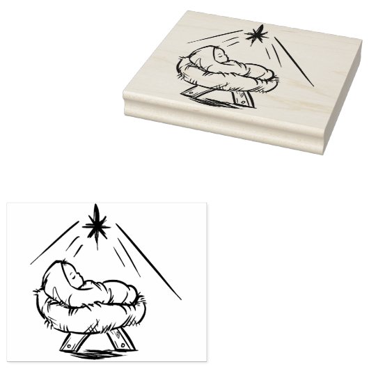 Baby Jesus in einer manger Art Briefmarke Gummistempel (Stempel)
