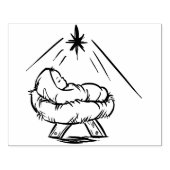 Baby Jesus in einer manger Art Briefmarke Gummistempel (Prägung)