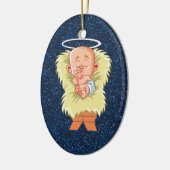 Baby Jesus in Gefahr Keramik Ornament (Links)