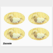 Baby Jesus in Manger Weihnachtskrank Ovaler Aufkleber (Blatt)