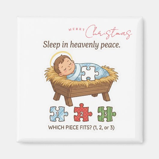 Baby Jesus Jigsaw Puzzle Pattern Game Magnet (Vorne)