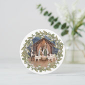 Baby Jesus | Krippe Feiertagskarte (Stehend Vorderseite)