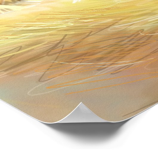 Baby Jesus Krippe mit Lämmern und Esel Poster (Ecke)