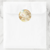 Baby Jesus Krippe mit Lämmern und Esel Runder Aufkleber (Tasche)