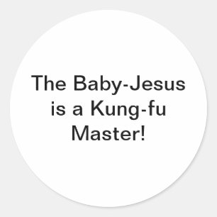 Baby-Jesus Kung-fu Hankamer Artjunkhaus Comic Art Runder Aufkleber