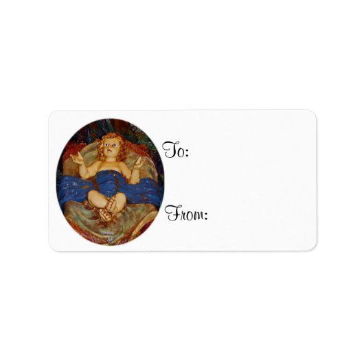 Baby Jesus Manger Geschenk Tags Adressaufkleber (Vorne)