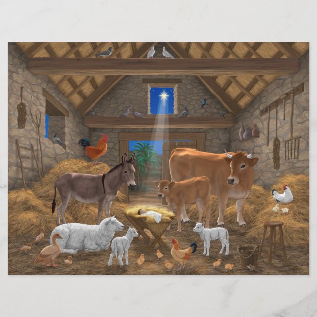 Baby Jesus Manger Heilige Nacht Weihnachtskrippe (Vorderseite)