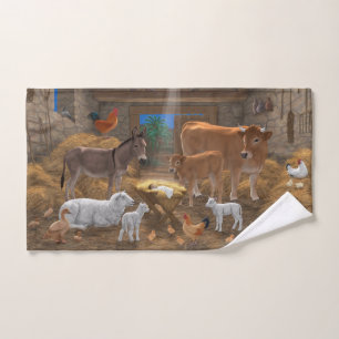 Baby Jesus Manger Heilige Nacht Weihnachtskrippe Badhandtuch Set