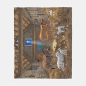 Baby Jesus Manger Heilige Nacht Weihnachtskrippe Fleecedecke (Vorderseite)