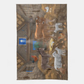 Baby Jesus Manger Heilige Nacht Weihnachtskrippe Geschirrtuch (Vertikal)