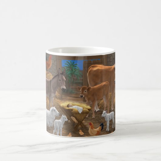 Baby Jesus Manger Heilige Nacht Weihnachtskrippe Kaffeetasse (Mittel)