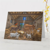 Baby Jesus Manger Heilige Nacht Weihnachtskrippe Karte (Gelbe Blume)