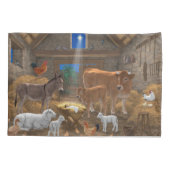 Baby Jesus Manger Heilige Nacht Weihnachtskrippe Kissenbezug (Rückseite)