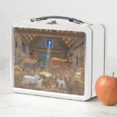 Baby Jesus Manger Heilige Nacht Weihnachtskrippe Metall Brotdose (Beispiel)