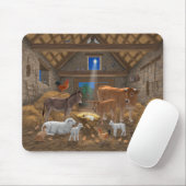 Baby Jesus Manger Heilige Nacht Weihnachtskrippe Mousepad (Mit Mouse)