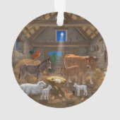 Baby Jesus Manger Heilige Nacht Weihnachtskrippe Ornament (Rückseite)