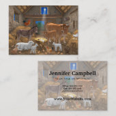 Baby Jesus Manger Heilige Nacht Weihnachtskrippe Visitenkarte (Vorne/Hinten)