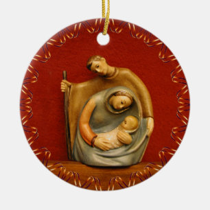 Baby Jesus, Mary, Joseph, Heilige Familie, Bethleh Keramik Ornament