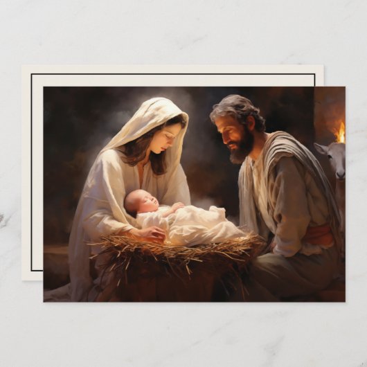 Baby Jesus Mary Joseph Nativity Frohe Weihnachten (Vorne/Hinten)