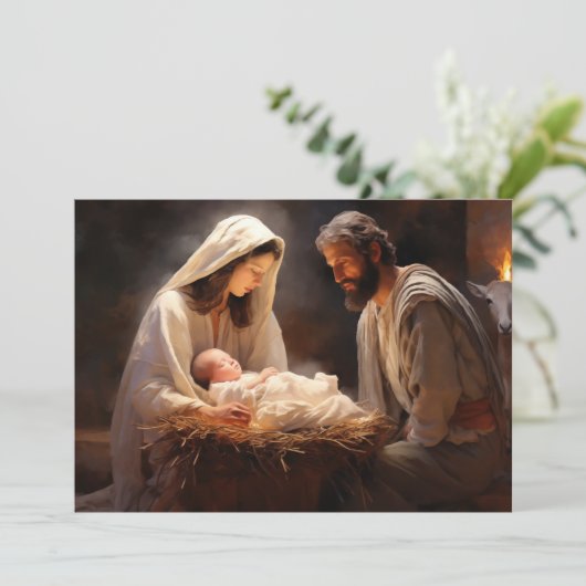 Baby Jesus Mary Joseph Nativity Frohe Weihnachten (Stehend Vorderseite)