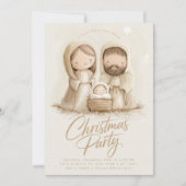 Baby Jesus Mary Joseph Religious Christmas Einladung (Vorderseite)