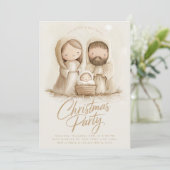 Baby Jesus Mary Joseph Religious Christmas Einladung (Stehend Vorderseite)