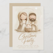 Baby Jesus Mary Joseph Religious Christmas Einladung (Vorne/Hinten)