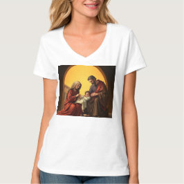 Baby Jesus Mary und Joseph Women's V-Neck-T-Shirt T-Shirt