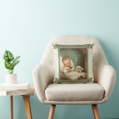 Baby Jesus mit Lamm u. Vogel in der Krippe Kissen (Stuhl )