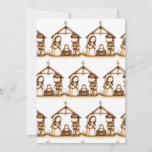Baby Jesus Nativity Manager Religiöse Weihnachten Einladung (Rückseite)
