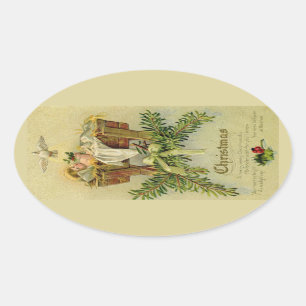 Baby Jesus Ovaler Aufkleber