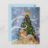 Baby Jesus Postcard mit Weihnachtsbaum Postkarte (Vorne/Hinten)