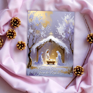 Baby Jesus Religious Scripture Katholische Weihnac Feiertagskarte