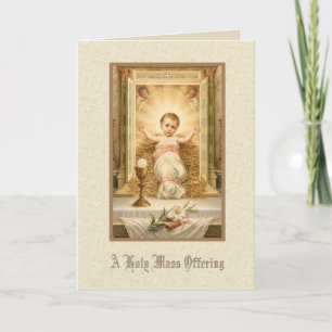 Baby Jesus Tabernacle Mass Angebot Memorial Feiertagskarte