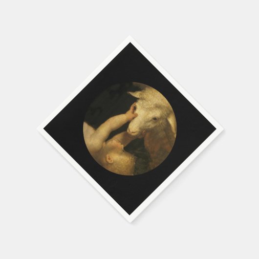 Baby Jesus Touching Lamb Gesicht Serviette (Ecke)