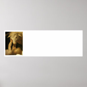 Baby Jesus Touchs Lamb Poster