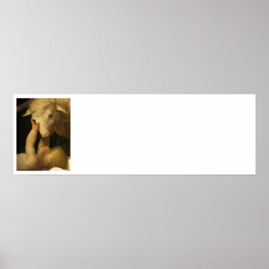 Baby Jesus Touchs Lamb Poster (Vorne)