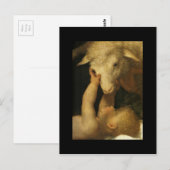 Baby Jesus Touchs Lamb Postkarte (Vorne/Hinten)
