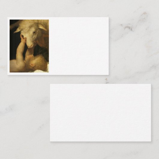 Baby Jesus Touchs Lamb Terminkarte (Vorne/Hinten)