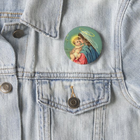 Baby Jesus und Jungfrau-Mary-Knopf Button (Beispiel)