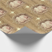 Baby Jesus Watercolor Manger Hay Geschenkpapier (Ecke)
