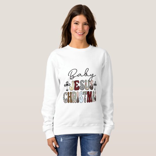 Baby Jesus Weihnachten Sweatshirt (Vorne ganz)