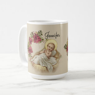 Baby-Jesus-WeihnachtsblumenKranz Kaffeetasse