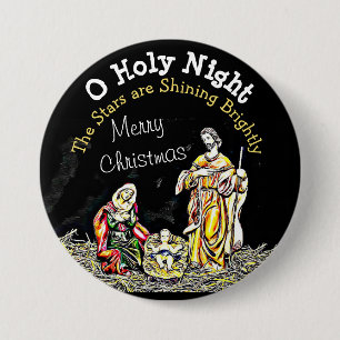Baby-Jesus-Weihnachtsknopf O heiliger Nacht Button