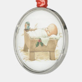 Baby-Jesus-Weihnachtsverzierung Silbernes Ornament (Links)