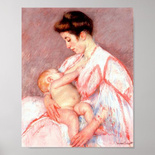 Baby John wird versorgt | Mary Cassatt Poster (Vorne)